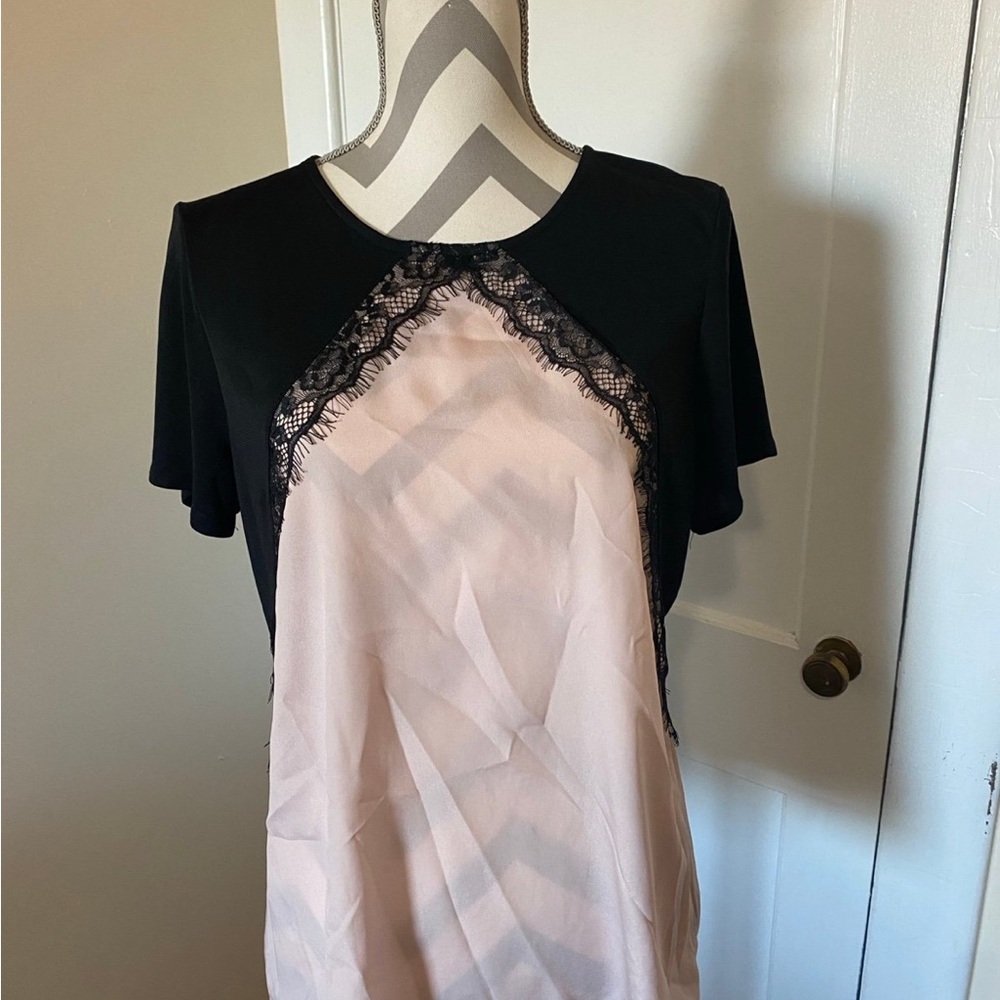 Worthington Black Top with Pink Accents